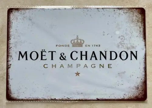 MOET ; CHANDON CHAMPAGNE METAL SIGN PUB BAR MAN CAVE GARAGE PARTY GIN 20 x 30cm-tin sign