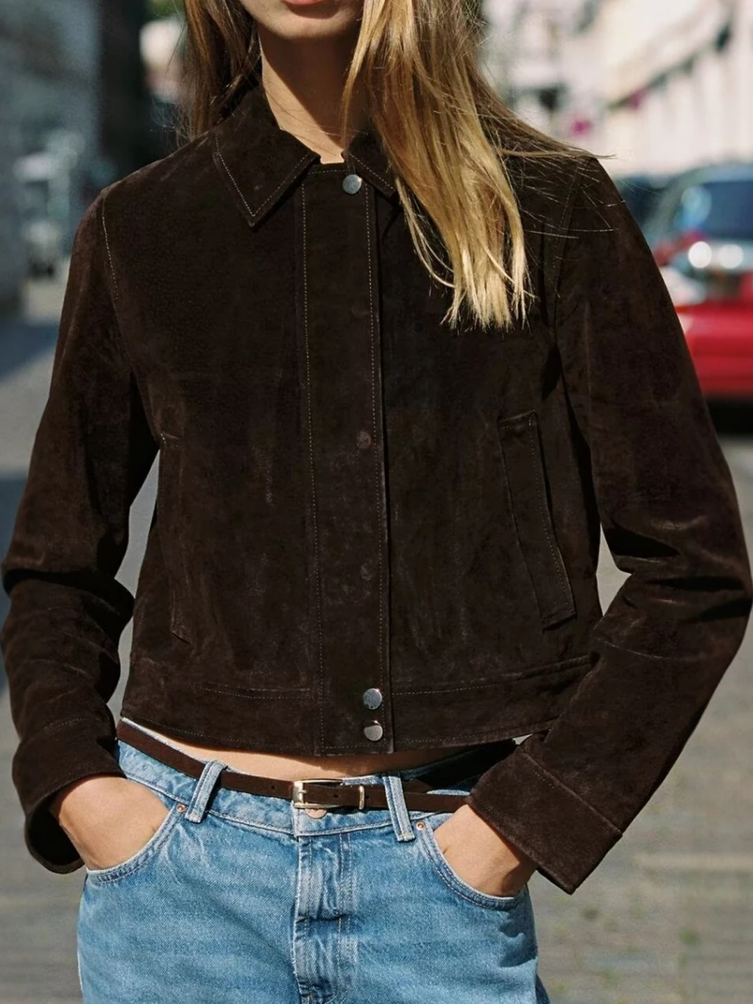 

Женская верхняя одежда i Brown Fce ort Jaet Simple Sle с небольшим воротником, теплая осенняя коллекция Thiened Long Sve