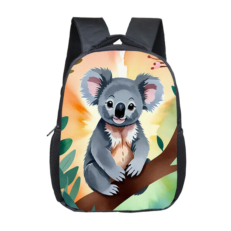 Watercolor Animals Children Backpack Cartoon Giraffe Owl Panda Koala Baby School Bags Toddler Kindergarten Backpacks Bookbag