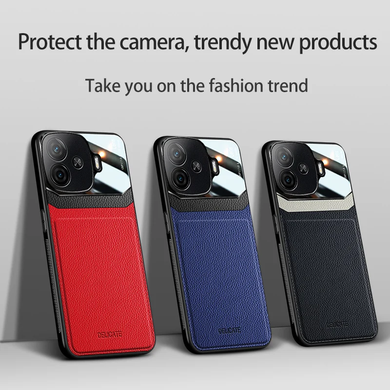 

For iQOO 13 11 12 15 Neo 10R Z7 Pro Z9 Lite Z10 5G Phone Case Luxury PU Leather Full Lens Protect Silicone Soft Back Cover Cases