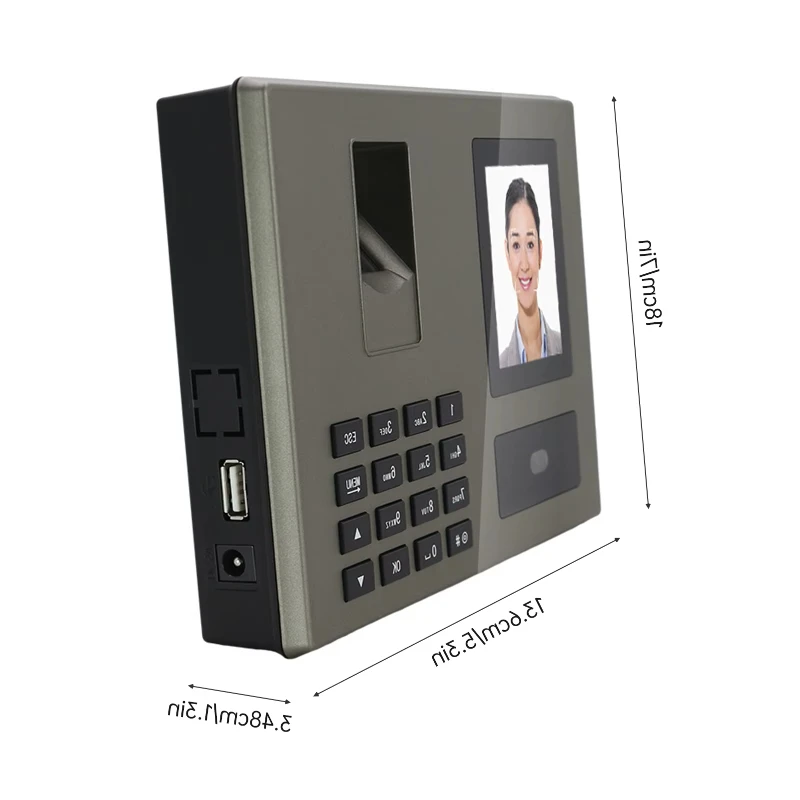 FA03 Face Attendance Machine Employee Fingerprint Check-in Device Facial Recognition All-in-one Apparatus Punch Card Equipment B