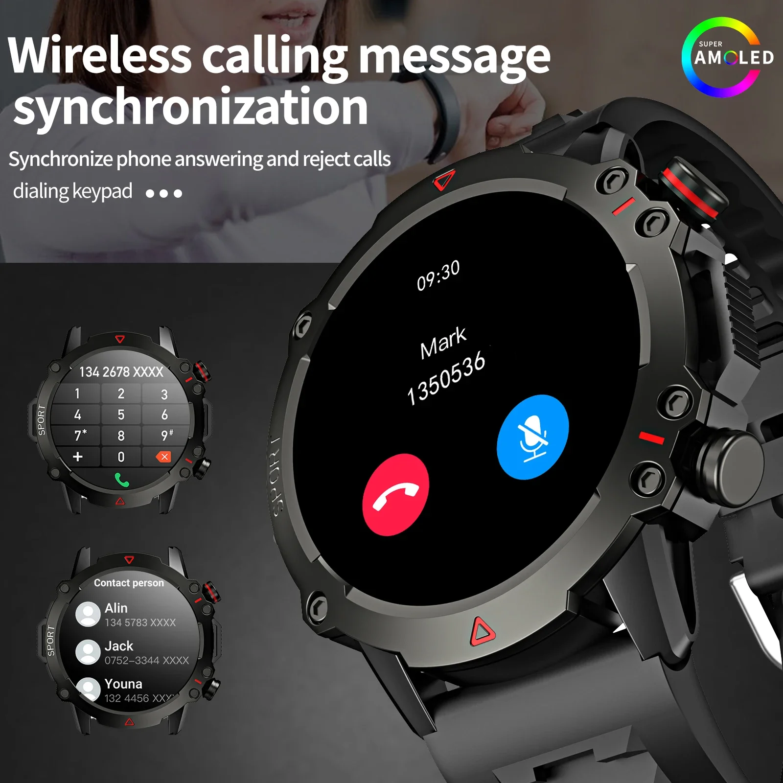 Relógio inteligente 2025, vários modos esportivos, vários lembretes de mensagens APP, reprodução de música, relógio esportivo, adequado para homens e mulheres