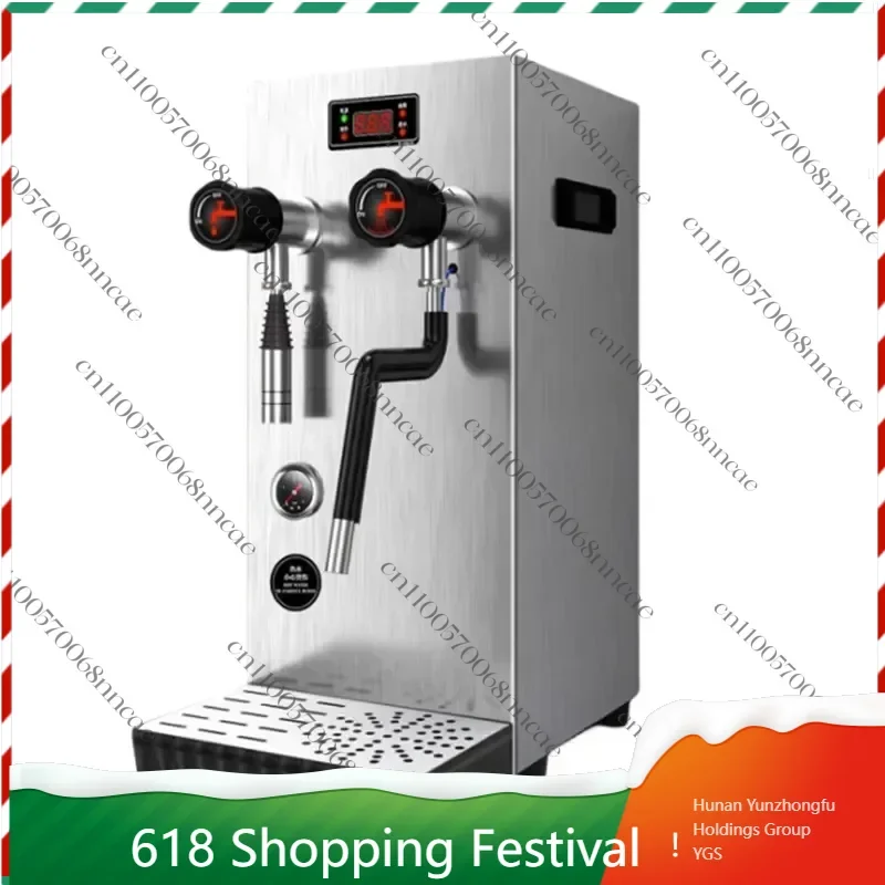 Commercial Steam & Hot Water Boiler, Double Tap Instant Boiling Water & Steam Dispenser for Tea Shop, Bar & Café