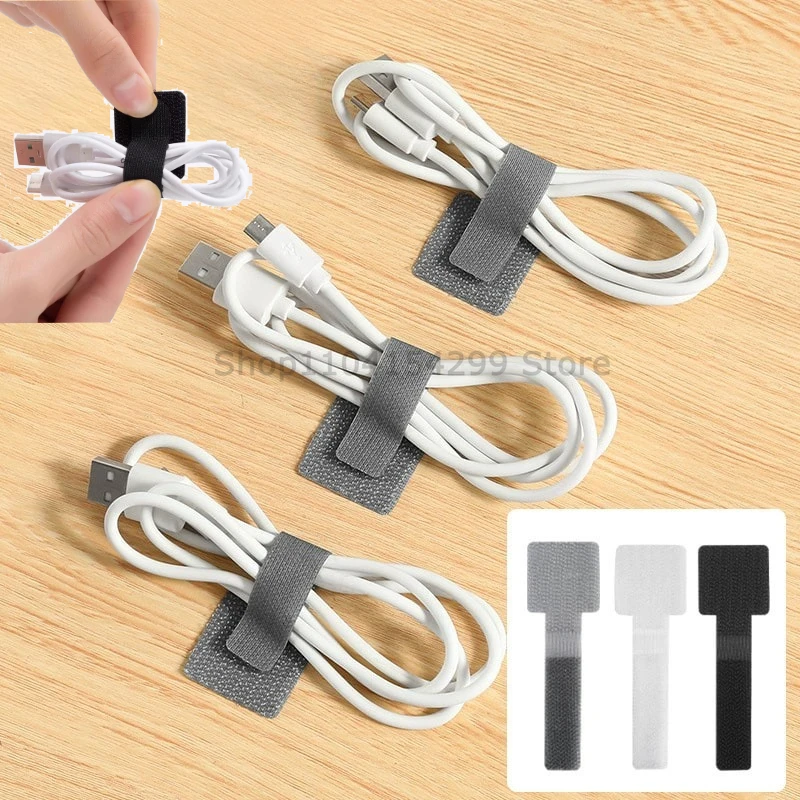 

New Reusable Cable Ties Velcro Ties Self-Adhesive Power Cord Cable Holder Adjustable Cord Storage Desktop Organiser Manager