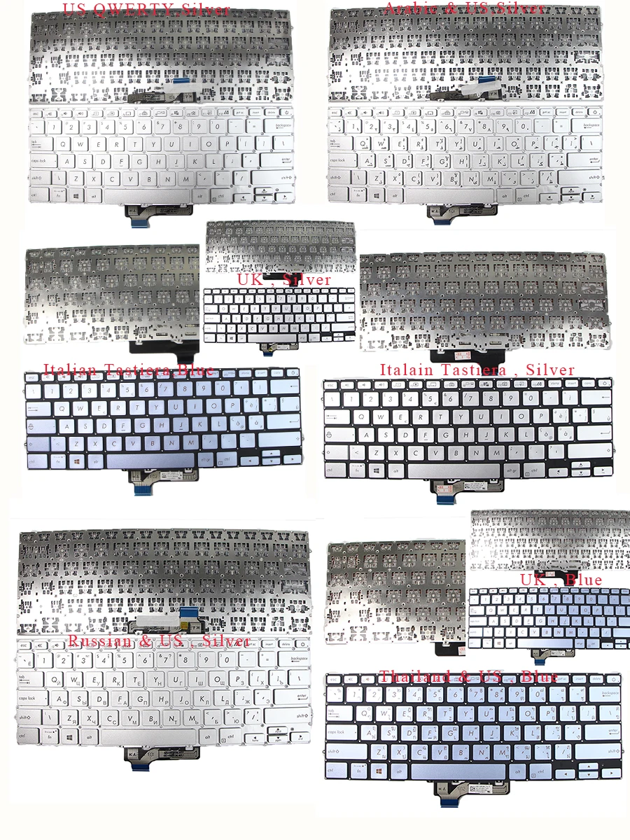 New Russian UK Arabic Italian Thailand US Keyboard for Asus ZenBook UX431DA UX431IFA UX431FAC UX431FL UX431FLC UX431FN No Backli