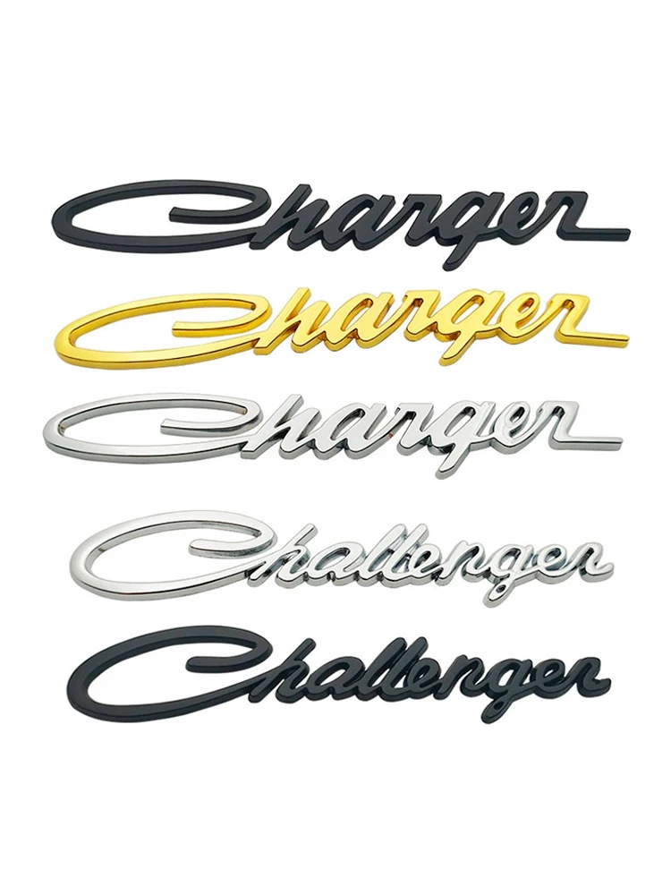 3D Metal Challenger Emblem Charger Badge Rear Trunk Decal Stickers for Charger Challenger Auto Decoration Accessories Ring Key