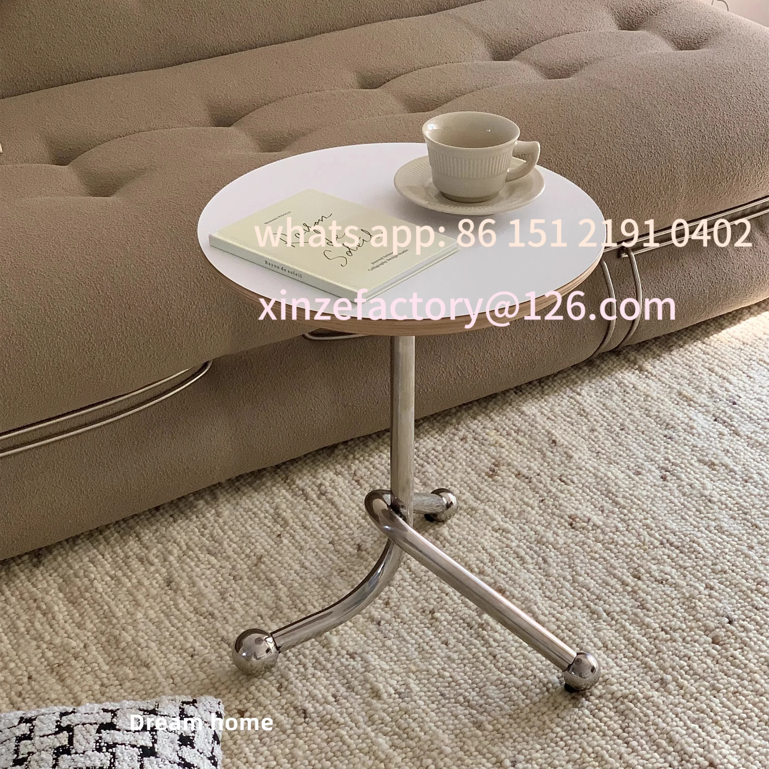 

Customizable Style Stainless Steel Living Room Tea Table Coffee Shop Creativity Small Apartment Type Side Tabl