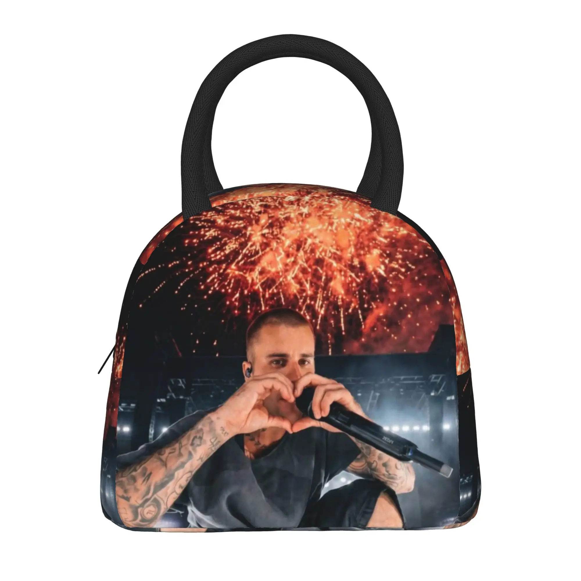 Justines Bieberchella Biebers Concert 2026 Accessories Insulated Lunch Bag For Travel Food Box Portable Thermal Cooler Lunch Box