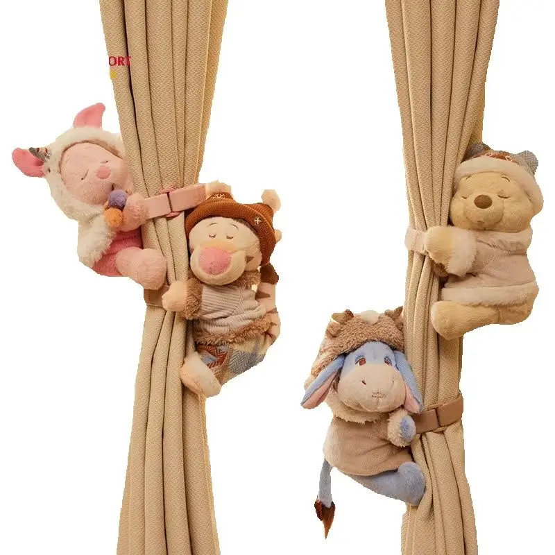 Disney Anime Peripherie 2024 Haushaltsserie Winnie The Pooh und Freunde Eeyore Cartoon Plüschvorhänge Bandage Heimdekoration
