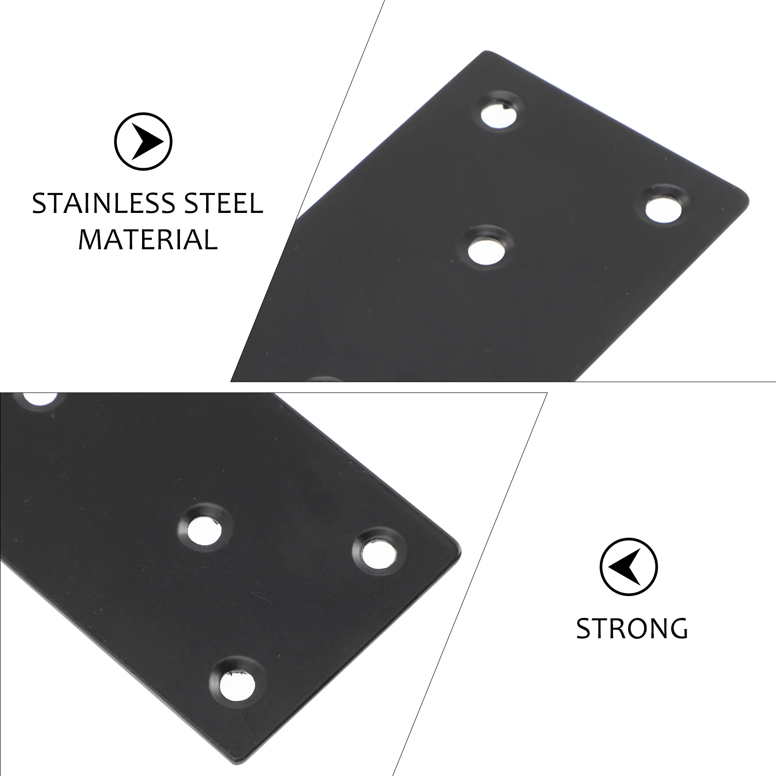 

6pcs Stainless Steel Flat Straight Bracket Corner Mending Plate For Furniture Reinforcement Wood Cabinet Wall Mounting Support