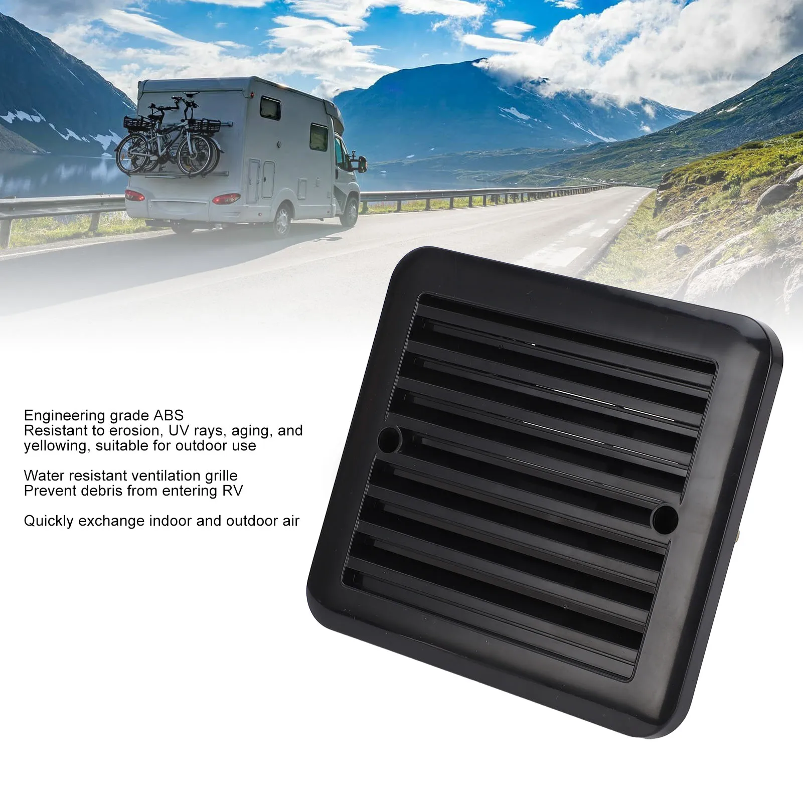 Grille 140x130mm RV Side Vent Outlet Louver Easy Install Quick Air Exchange for Camper Yacht Bathroom Kitchen Lounge