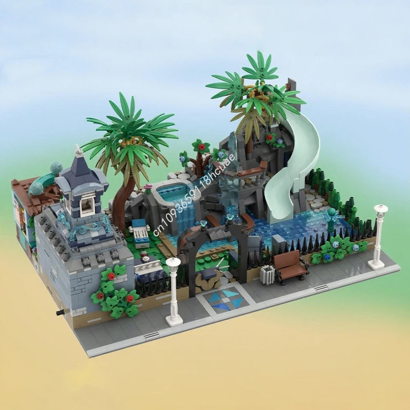 2368pcs MOC Modular Swimming Pool Modular Buildings Building Blocks Christmas Gift Critical thinking enlightenment toys Family