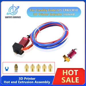3D Printer Ender 3 Logam Kepala-J CR10 MK8 Kit Ekstruder Ujung Panas Termistor Pemanas Nosel Blok Panas untuk CR10s Pro Ender3 V2 Ender 5 10 penjualan terbaik mk8 hotend - №
