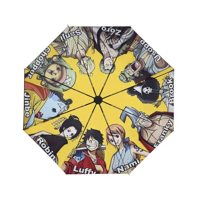 

One Piece Anime Luffy Chopper Zoro Nami Fully Automatic Umbrella Cute Cartoon Personalized Anti-UV Rain or Shine Umbrella Gift
