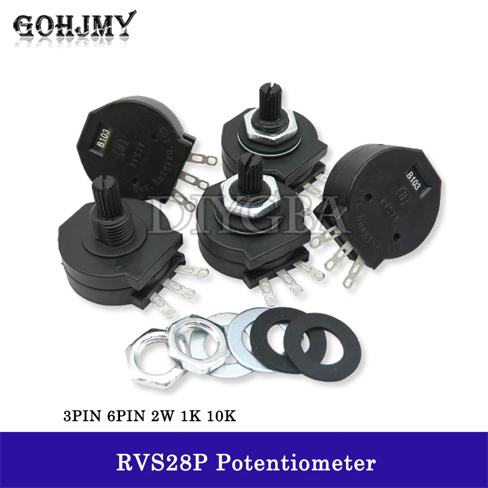 2PCS RVS28P 2W 1K 10K welding machine Parts 3PIN 6PIN 103 102 Electric welding machine potentiometer plastic package