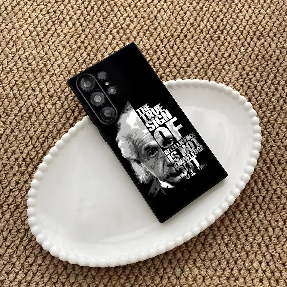 scientist Albert Einstein  Phone Case For Samsung Galaxy S26 S25 S24 S23 S22 S21 S20 Plus Ultra Note20 Soft Black