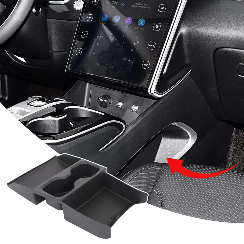 

TPE Black Center Console Lower Storage Box Organizer Tray Suitable for Hyundai Tucson 2025 Only for Electronic Transmission