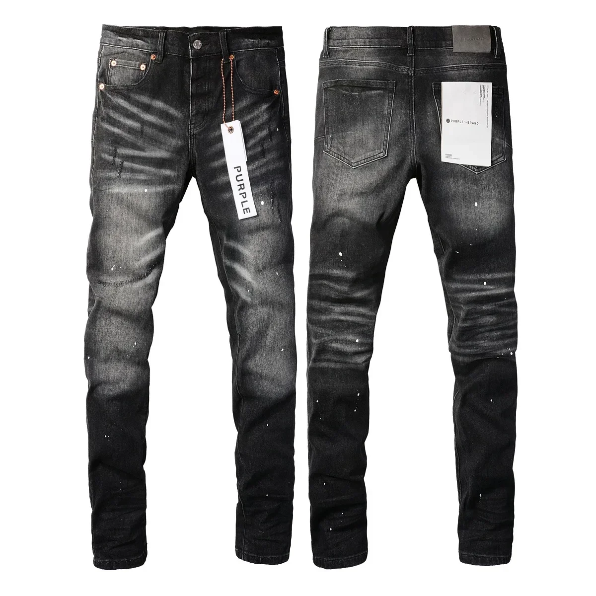 Purple Brand jeans Fashion high quality with high street paint distressed Repair Low Rise Skinny Denim pants