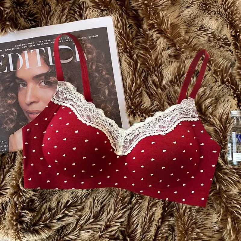 Soutien-Gorge Dentelle Non Rembourré Taille M-XXL, Estilo Desir Push Up Sexy pour Femme, Brassière Confortable Sans Armatures AB
