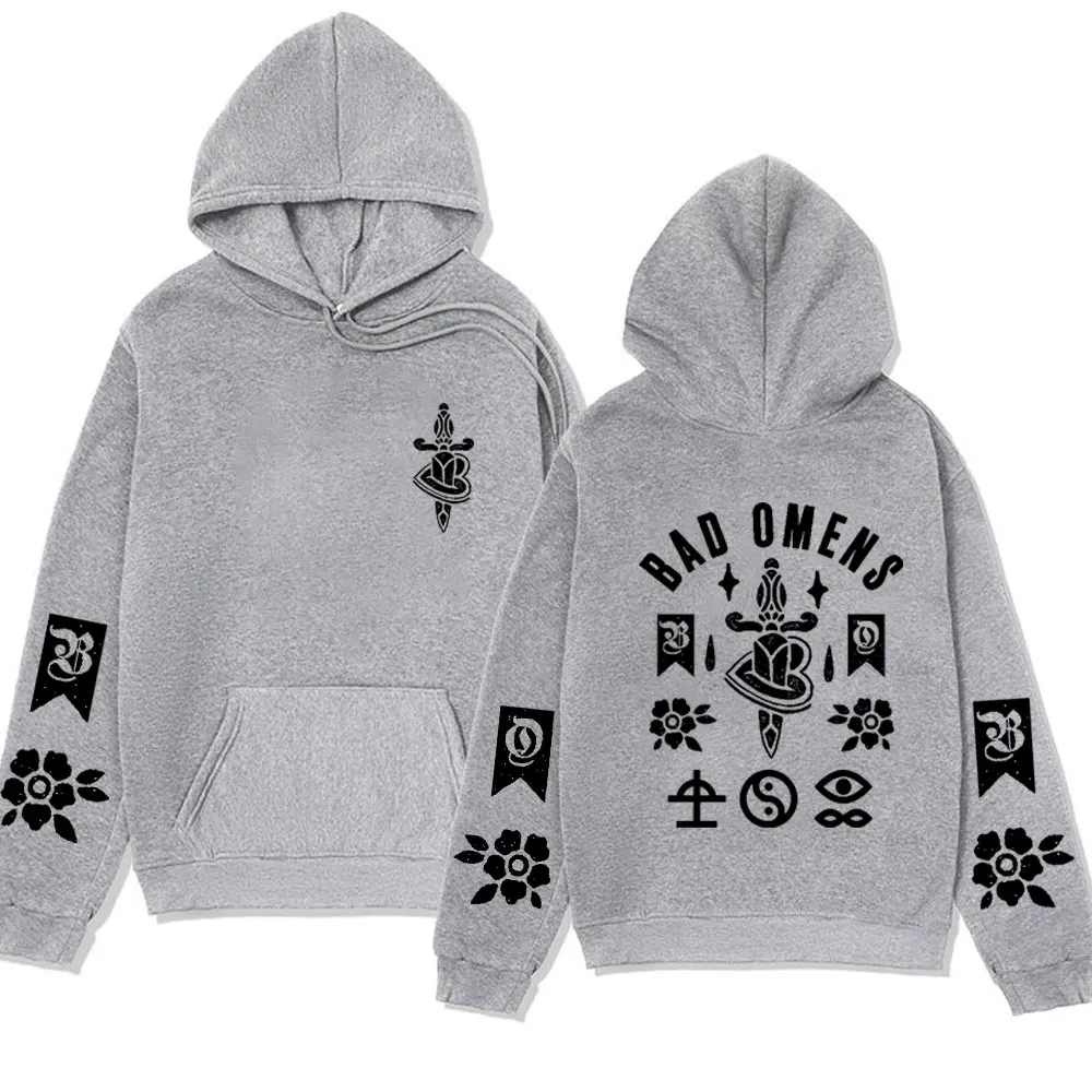 Bad Omens Music Tour Graphic Printed Hoodie Men Women Fall Winter Fleece High Quality Sweatshirt Male Fashion Hip-hop Pullover