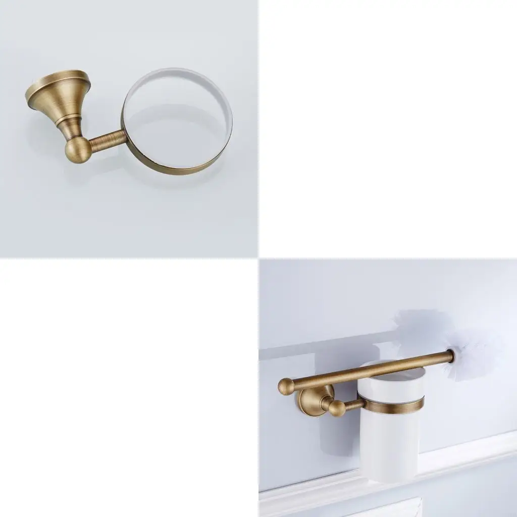 

DecorativeWall Mount Toilet Brush Holders Easy installs Rustproof Finish Stand