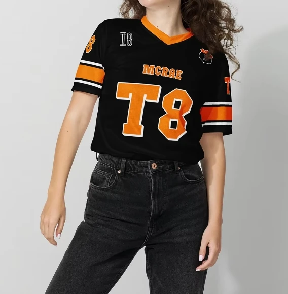 Tate McRae Jersey 2025 Spring/Summer Men's and Women's Sportswear T8 McRae Football Jersey V-Neck T-Shirt y2k Top New image 4