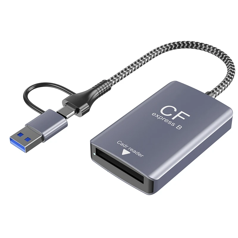 2 In 1 CF Express Type B Card Reader CF Express Card Reader Type B Adapter USB 3.2 10Gbps Portable CF Express Reader