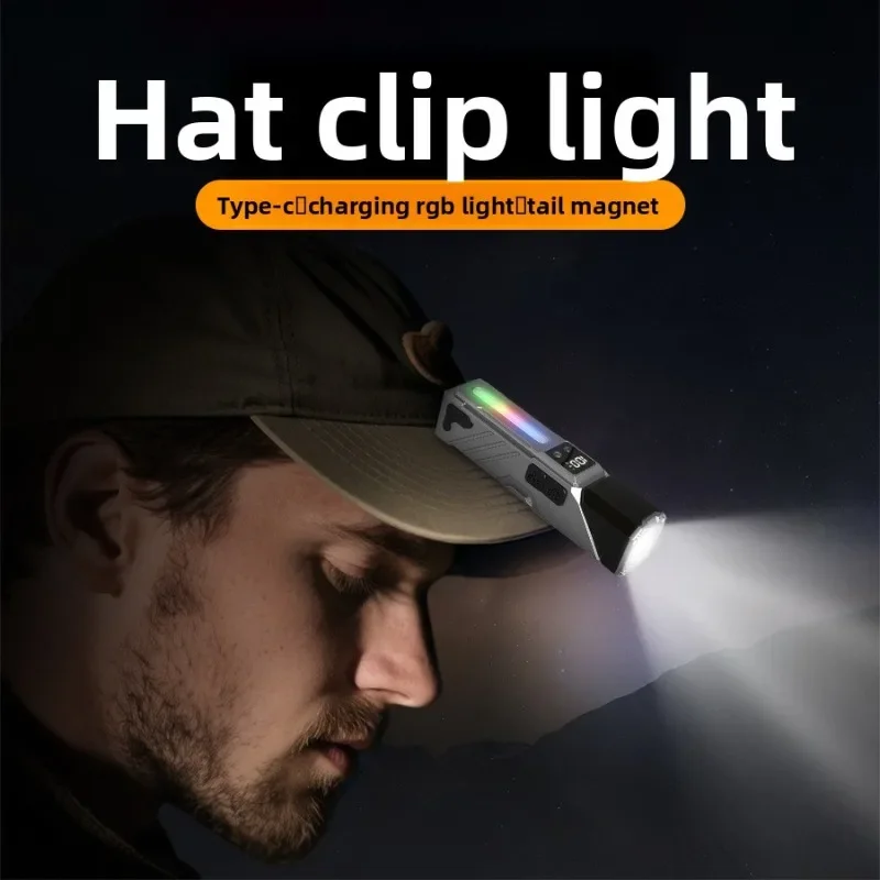 Strong Light Corner Head Lamp Magnetic Suction Multifunction Work Light 4 in 1 Mini Power Display USB C Rechargeable