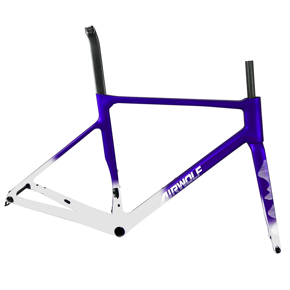 

Airwolf Light weight 997g Carbon Road Frame Fully Hidden Cable Aero T1100 BB86 Road Bike Frameset 700*38C Bicycle Frame