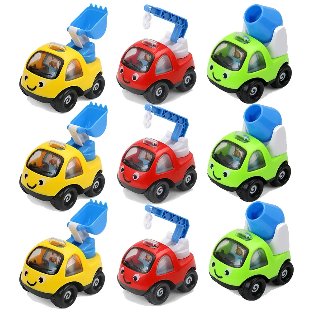 Cartoon Cute Children Inertia Car Children Pull Back Car Toy Car Mini Inertia Engineering Car Toys Children Boys Birthday Gifts