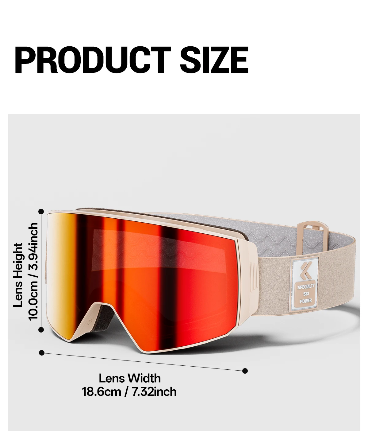 Kapvoe Photochrome Skibrille mit Magnetischen Antibeschlag-Gläsern UV400-Schutz für Männer und Frauen Skibrille Schnee-Sonnenbrille Sportbrille – Detail 22