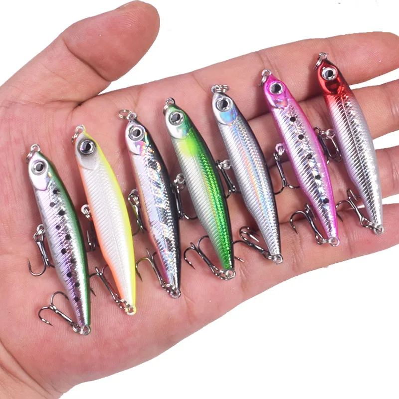 1 Pcs Sinking Pencil Fishing Lure 6.3cm 6g Long Throw​ Wobblers Plastic Hard Artificial Bait for Bass Trout Pesca Fishing Tackle