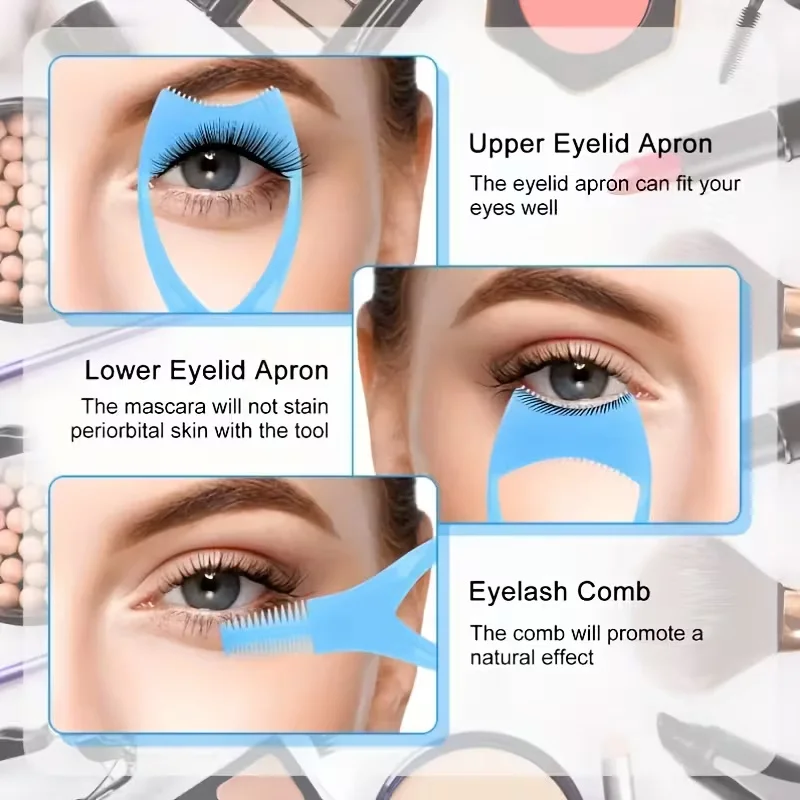 Scudo e applicatore per mascara 3 in 1, previene macchie per un'applicazione impeccabile delle ciglia superiori/inferiche