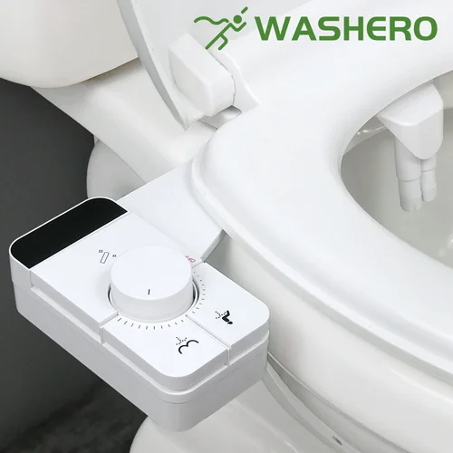 WASHERO-rociador de bidé para asiento de inodoro, cubierta japonesa, limpieza de boquilla doble, Baday acoplable no eléctrico