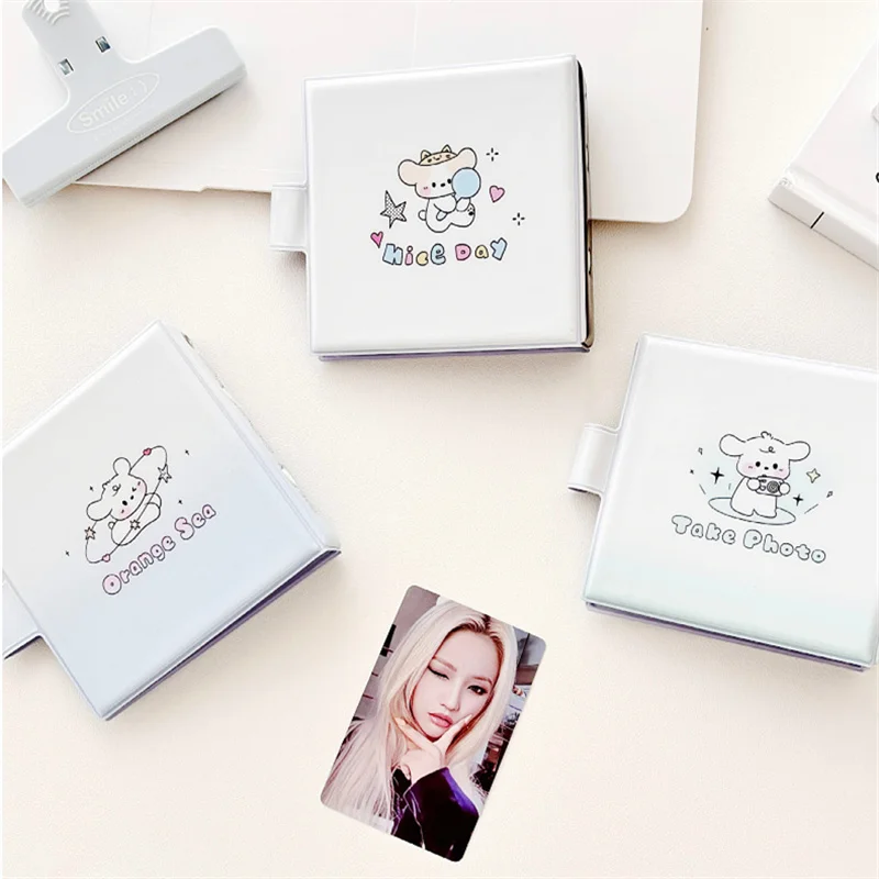 KPOP 3-hole A8 Loose-leaf Card Book Organizer Card Bag 3 Inch Love Beans Photo Card Card Book Postcard Collection Card Organizer