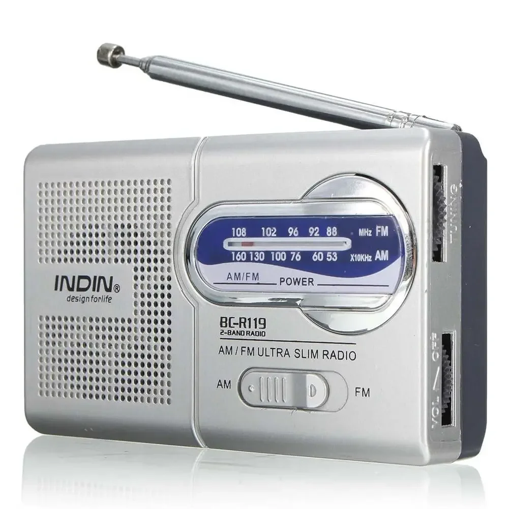 BC-R119 AM FM Radio Emergency AM FM 2 AA Battery Operated Portable Radio Stereo Sound Best Reception For Elder Home