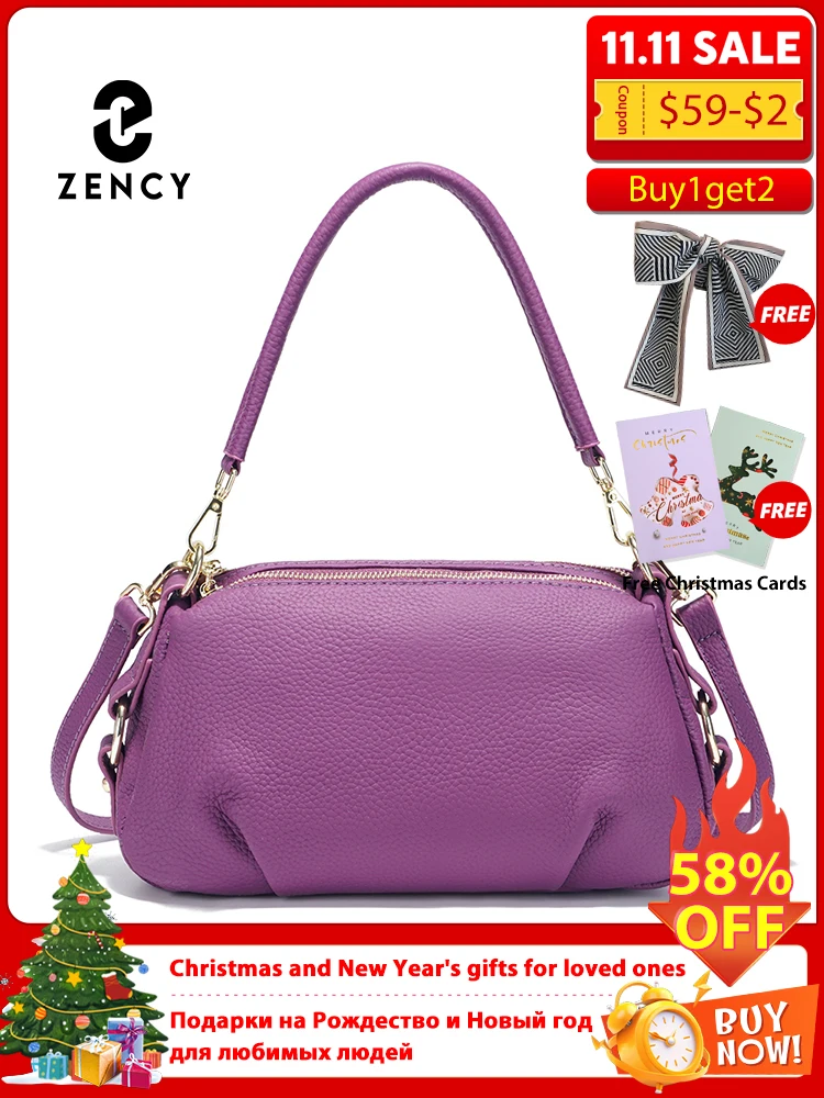 

Zency женская сумка из натуральной кожи, простая высококачественная маленькая простая сумка-подушка, женская кожаная сумка через плечо, женская кожаная сумка