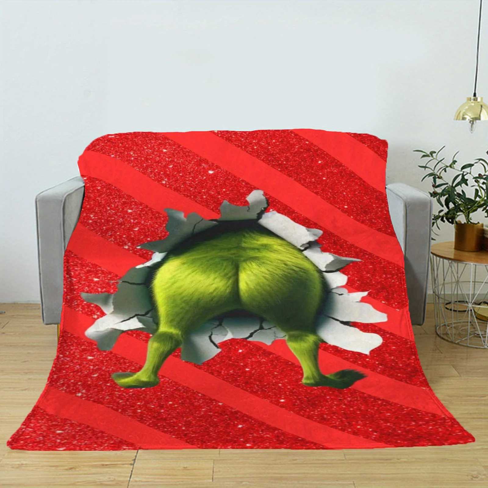 신화 속 괴물의 엉덩이를 그린 플러시 울 담요. 편안하 - Home Textiles Images 리뷰 및 가격