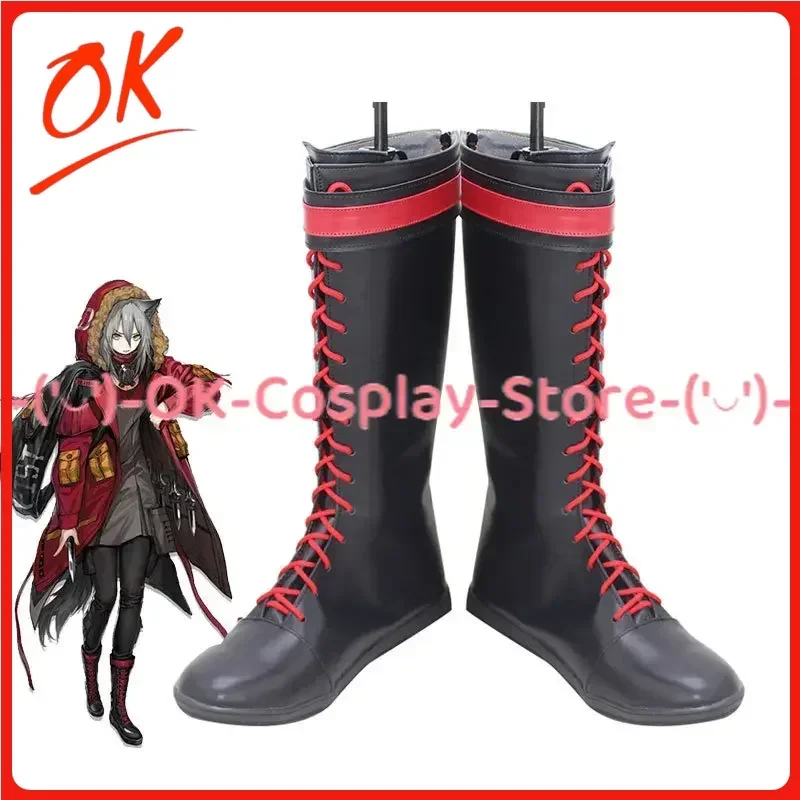

[Customized] Projekt Red Cosplay PU Leather Shoes Game Arknights Anime Roleplay Props Halloween Carnival Party PU Leather Boots