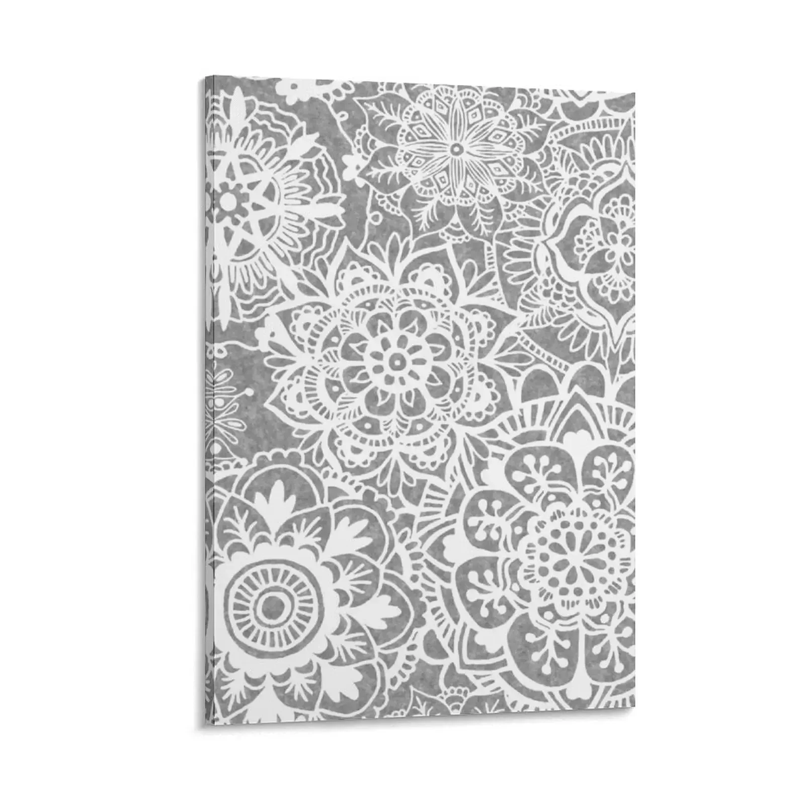 

Soft Grey Mandala Pattern Canvas Painting Bedroom deco aesthetic room Decoration