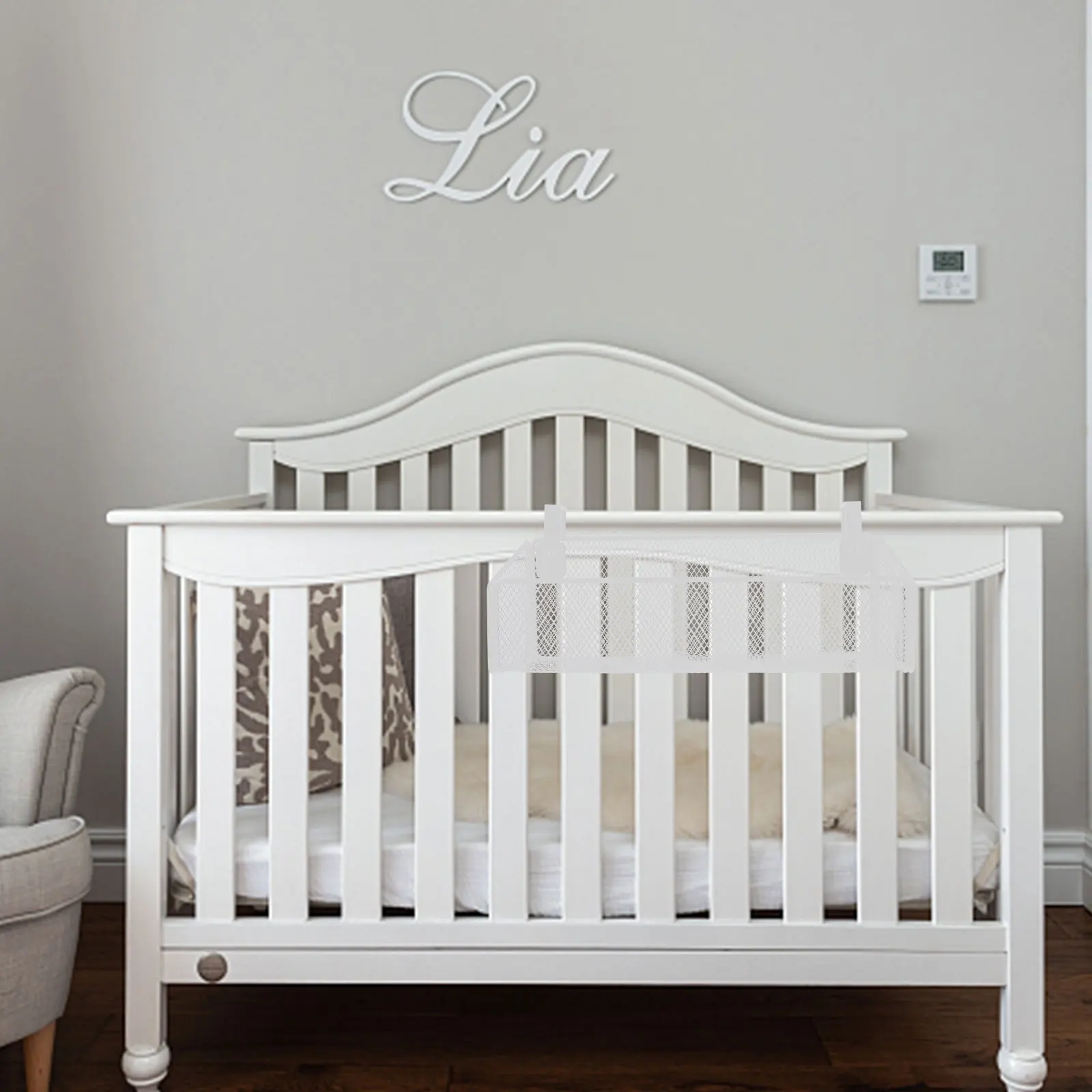 

Metal Mesh Basket Thickened Bottom Strong Load-Bearing Dormitory Bedside Organizer Hanging Storage Basket For Home Bedroom