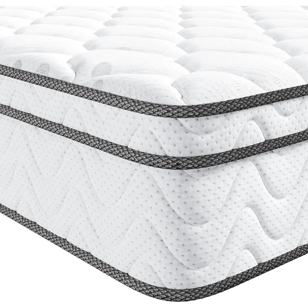 

Queen Mattresses, 14 Inch Queen Size Hybrid Mattress in a Box, Ergonomic Design with Breathable Momory Foam|