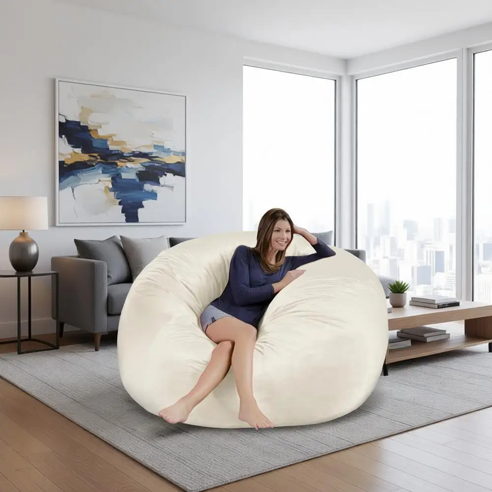 

Роскошный чехол для пуф-мешка из вельвета, удобный чехол для дивана 4T, большой уютный чехол для кресла-мешка