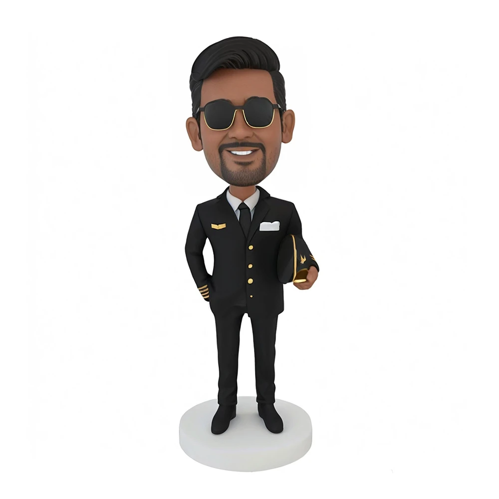 

Custom Pilot Bobblehead Figurine, Uniform Design, Professional Aviation Style, Personalized 3D Statue Based on Your Photo