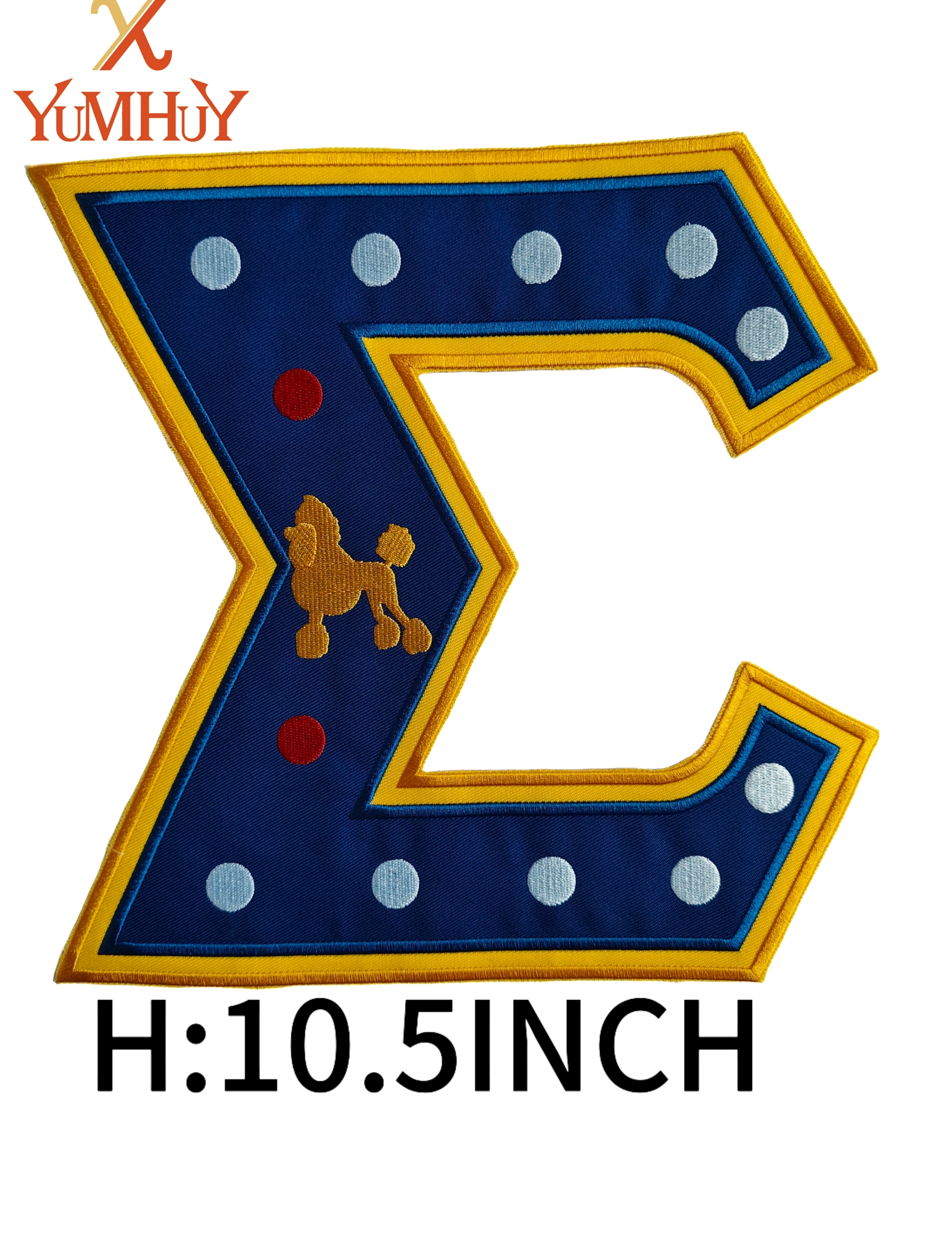 10.5-Inch Sigma Gamma Rho Embroidered Patch, Iron-On Adhesive, Perfect for DIY Bag Decor