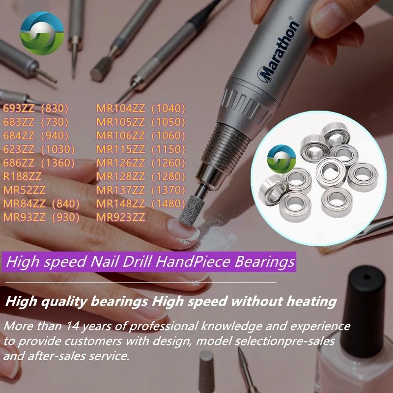 

10Pcs Electric Nail Drill ABEC-9 MR148zz MR128 MR137 MR126zz MR106zz MR105ZZ MR104zz 623zz 693zz 684zz 686zz Ball Bearing