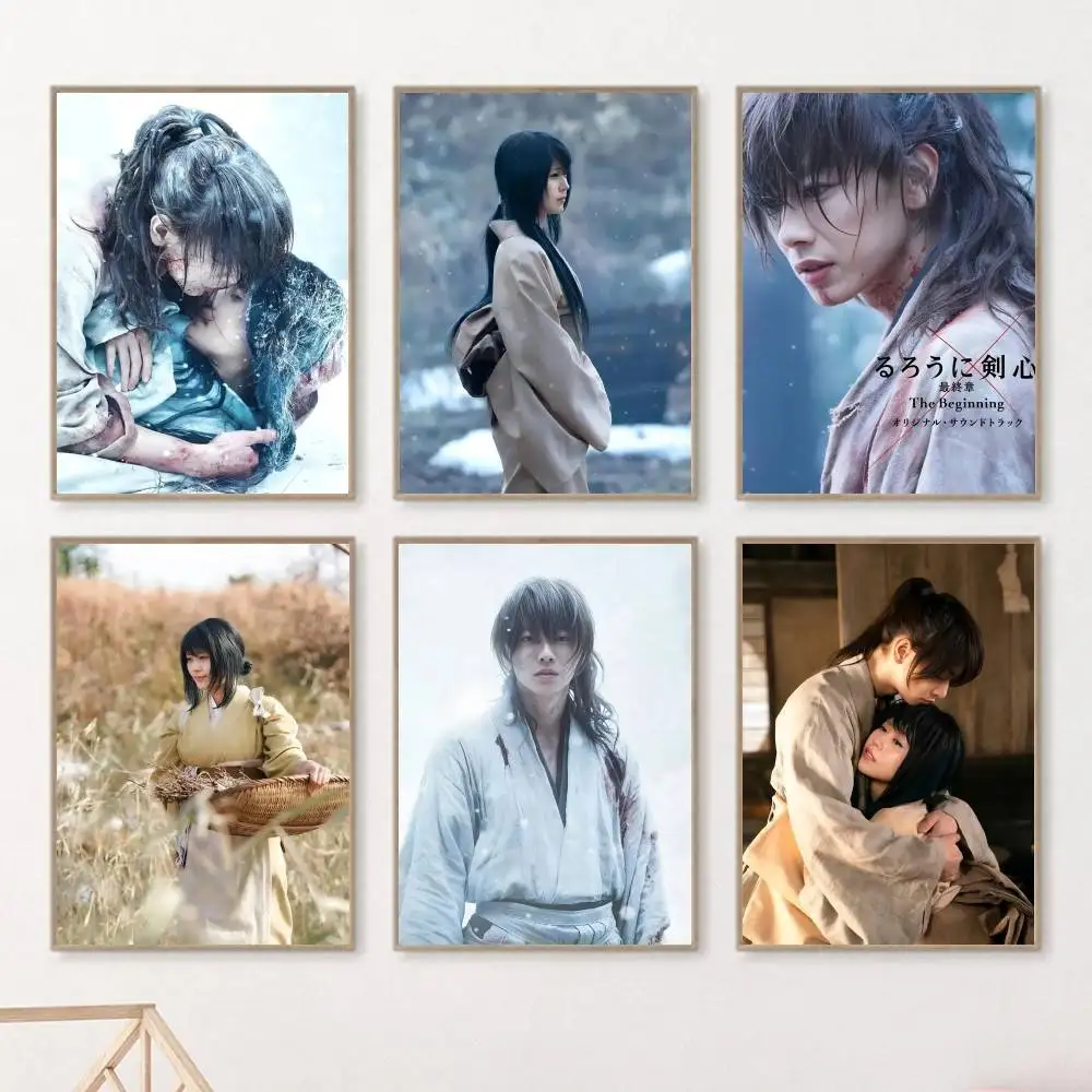 Japanese Hot Movie Anime R-Rurouni K-Kenshin The Beginning Posters HD Print Vintage Wall Art Decor for Home Study Room