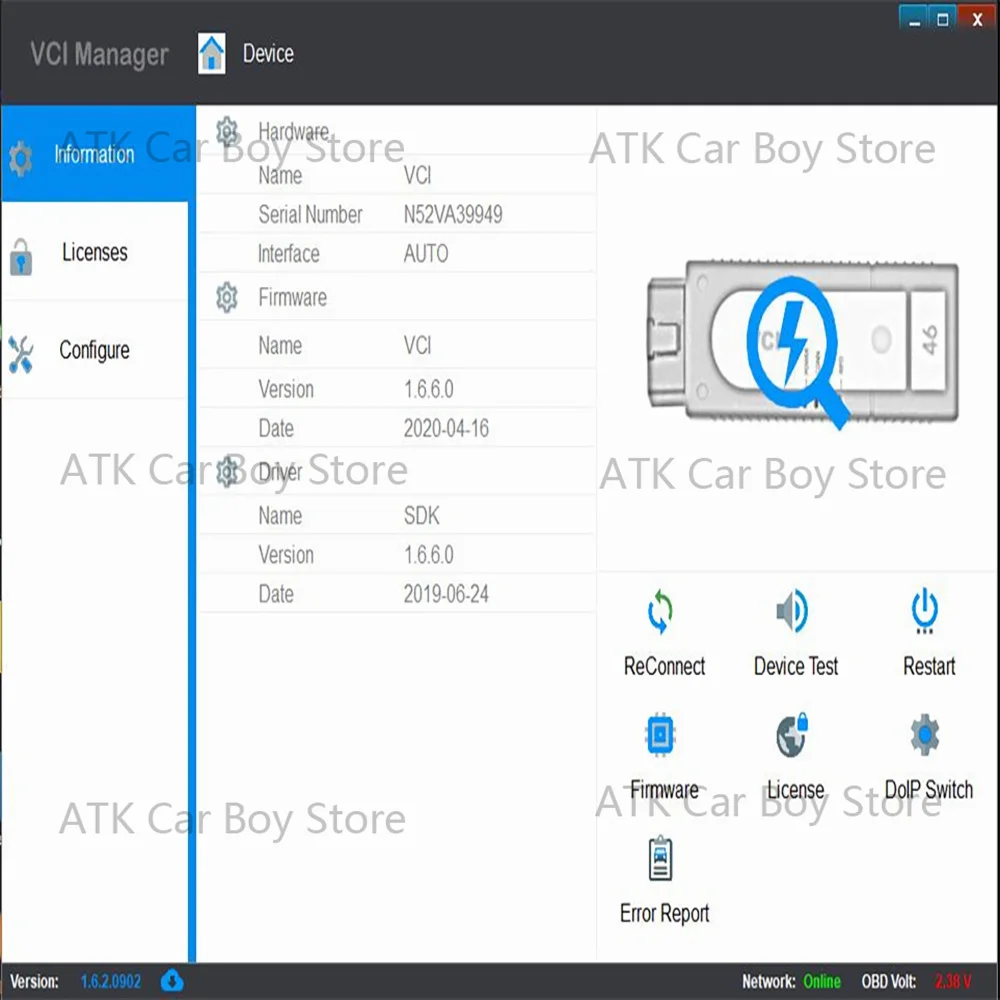 V-A-S 6154A V1.9 WiFi Diagnostic Programming Tool Software OD-IS V7.2.1 Support For V-W For AU-DI For SKO-DA Updatable Firmware