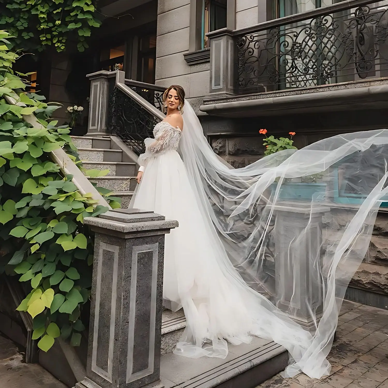 Velo da sposa lungo con pettine Veli da sposa cattedrale semplici 1 livello Bordo tagliato Sheer Soft Tulle120 pollici di larghezza Accessori da sposa G30L