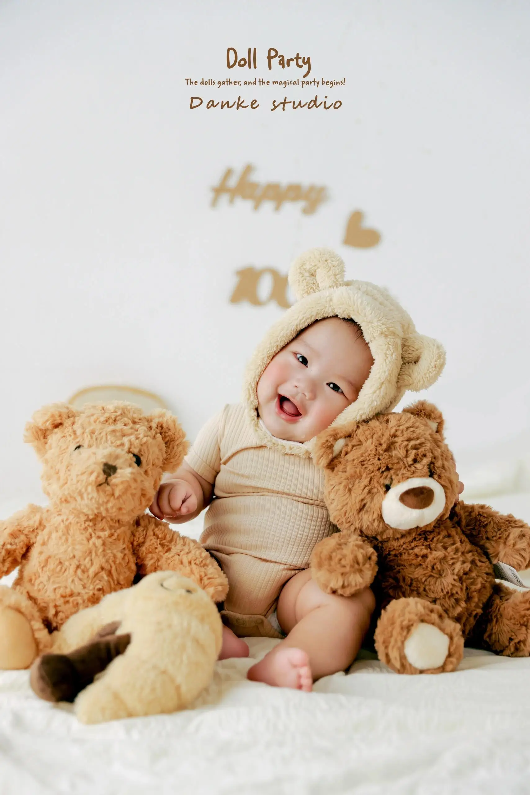 Abbigliamento fotografico per bambini Baby Year Old Photo Year Photo Clothing Studio Bear Theme Photography puntelli osso4